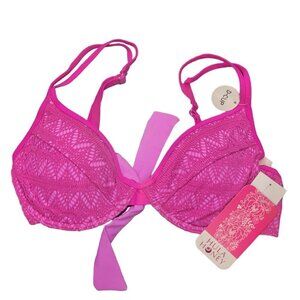 Hula Honey Bikini Top D CUp Underwire Adjustable Back